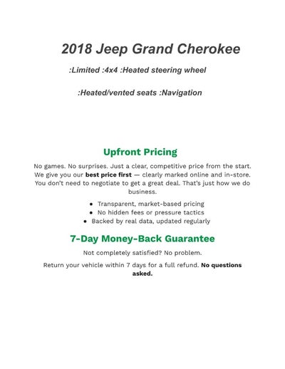 2018 Jeep GRAND CHEROKEE SPORT UTILITY