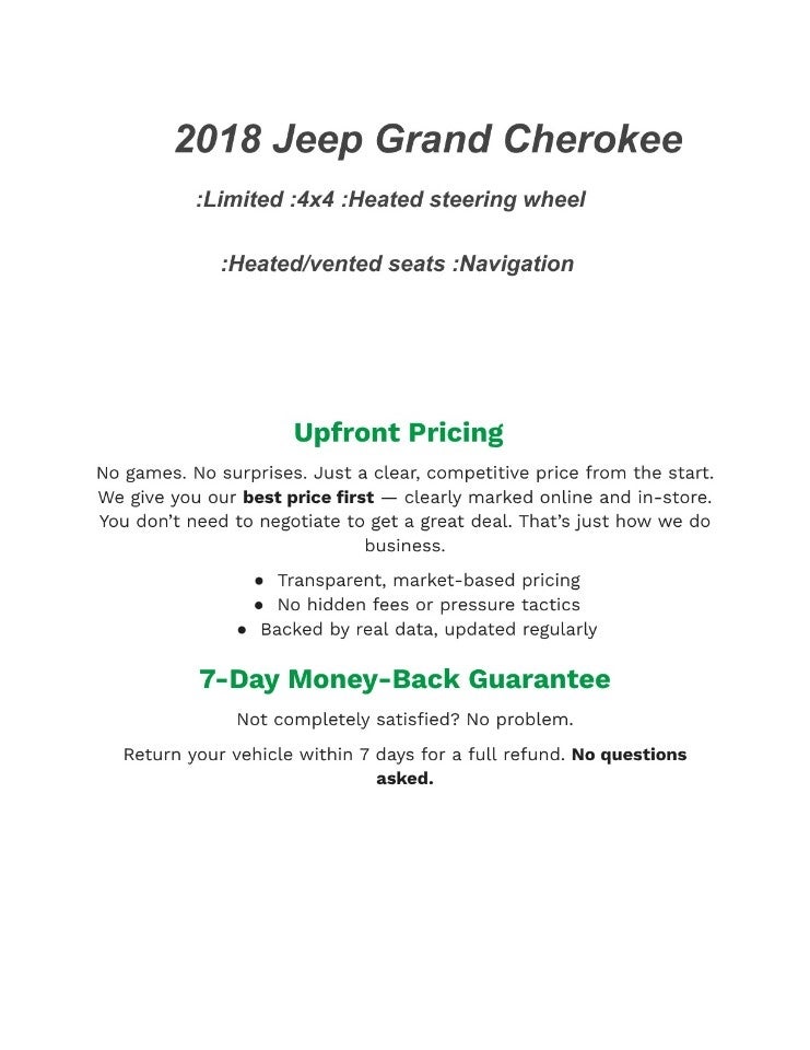 2018 Jeep GRAND CHEROKEE SPORT UTILITY