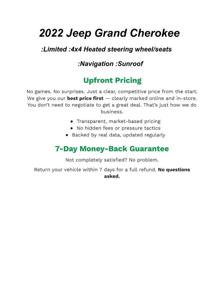 2022 Jeep Grand Cherokee L Limited 4x4