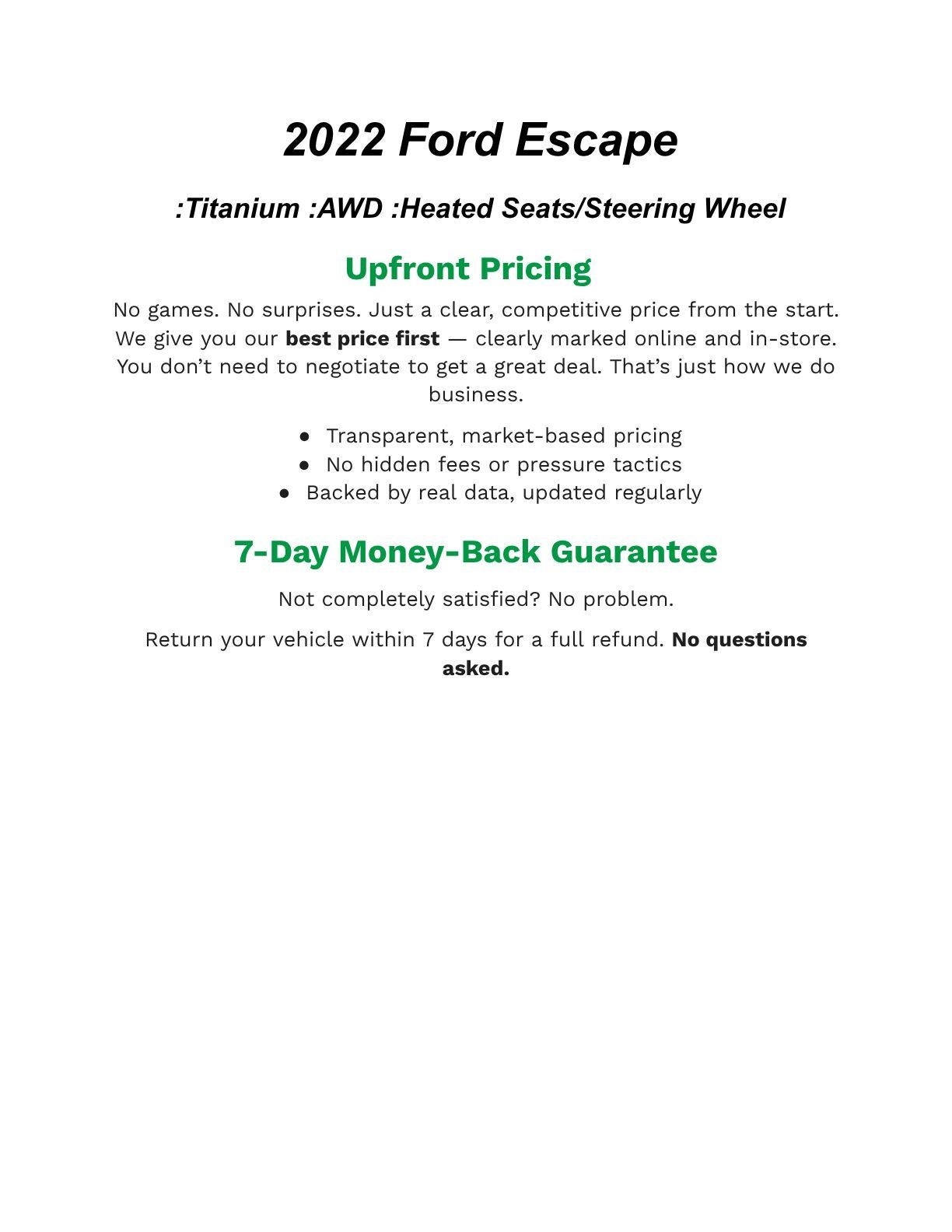 2022 Ford Escape Titanium AWD