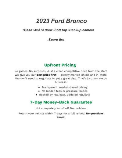 2023 Ford Bronco Base 4 Door 4x4