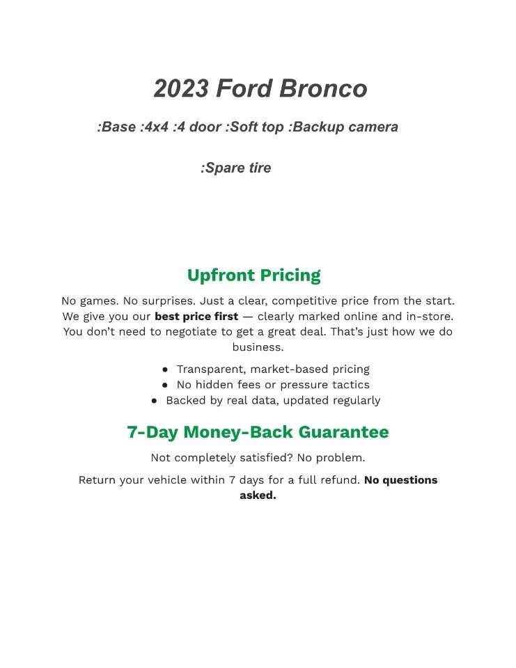 2023 Ford Bronco Base 4 Door 4x4