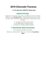 2019 Chevrolet Traverse AWD 4dr LT Cloth w/1LT
