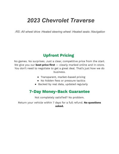 2023 Chevrolet Traverse AWD 4dr RS