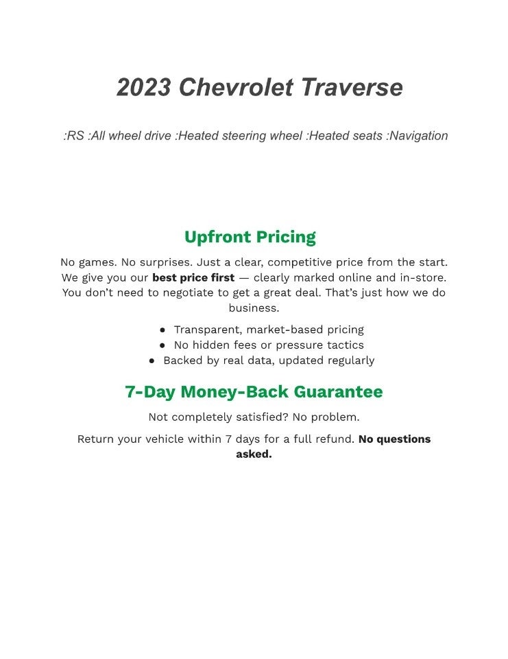 2023 Chevrolet Traverse AWD 4dr RS