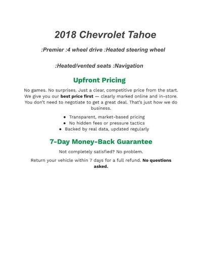 2018 Chevrolet Tahoe 4WD 4dr Premier