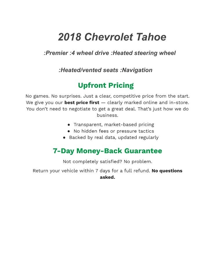 2018 Chevrolet Tahoe 4WD 4dr Premier