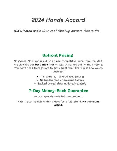 2024 Honda Accord Sedan EX CVT