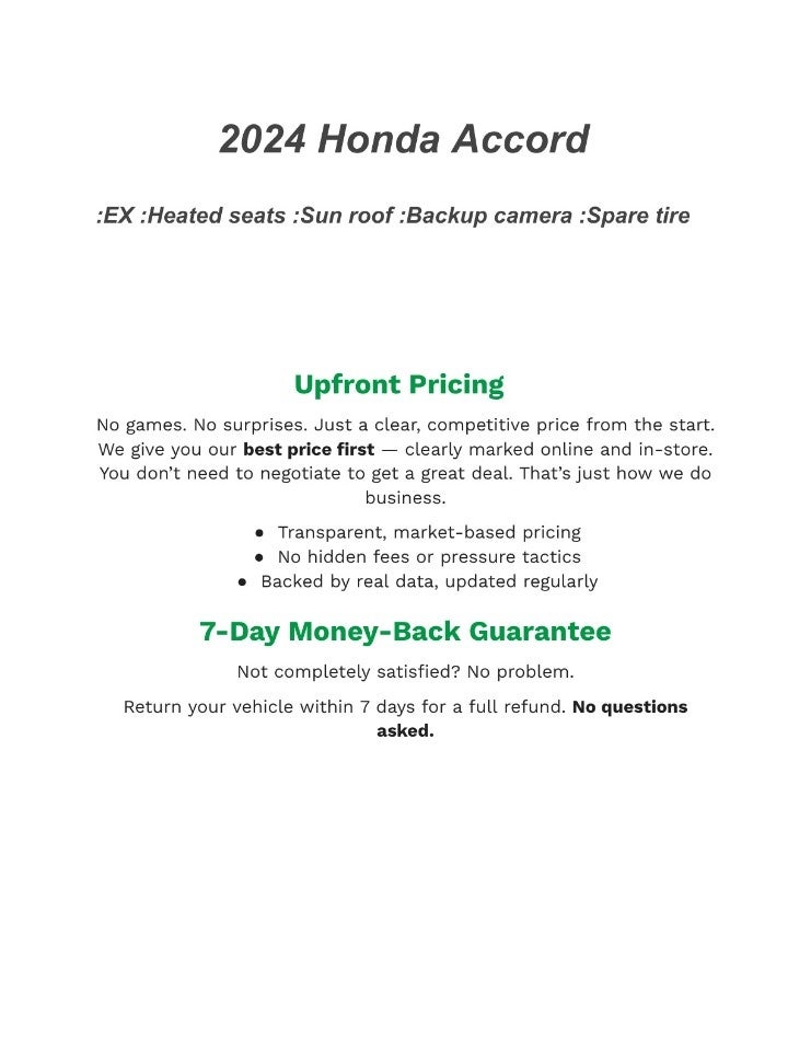 2024 Honda Accord Sedan EX CVT