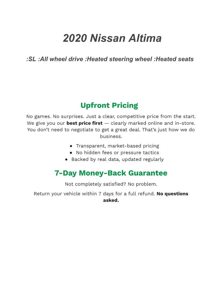 2020 Nissan Altima 2.5 SL AWD Sedan