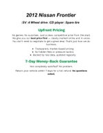 2012 Nissan FRONTIER CREW CAB