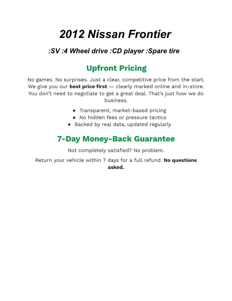 2012 Nissan FRONTIER CREW CAB