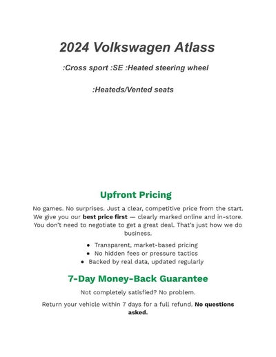 2024 Volkswagen Atlas Cross Sport 2.0T SE w/Technology 4MOTION