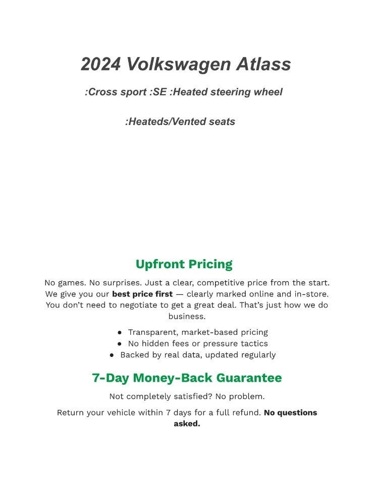 2024 Volkswagen Atlas Cross Sport 2.0T SE w/Technology 4MOTION