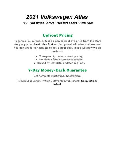 2021 Volkswagen Atlas 2021.5 3.6L V6 SE w/Technology 4MOTION