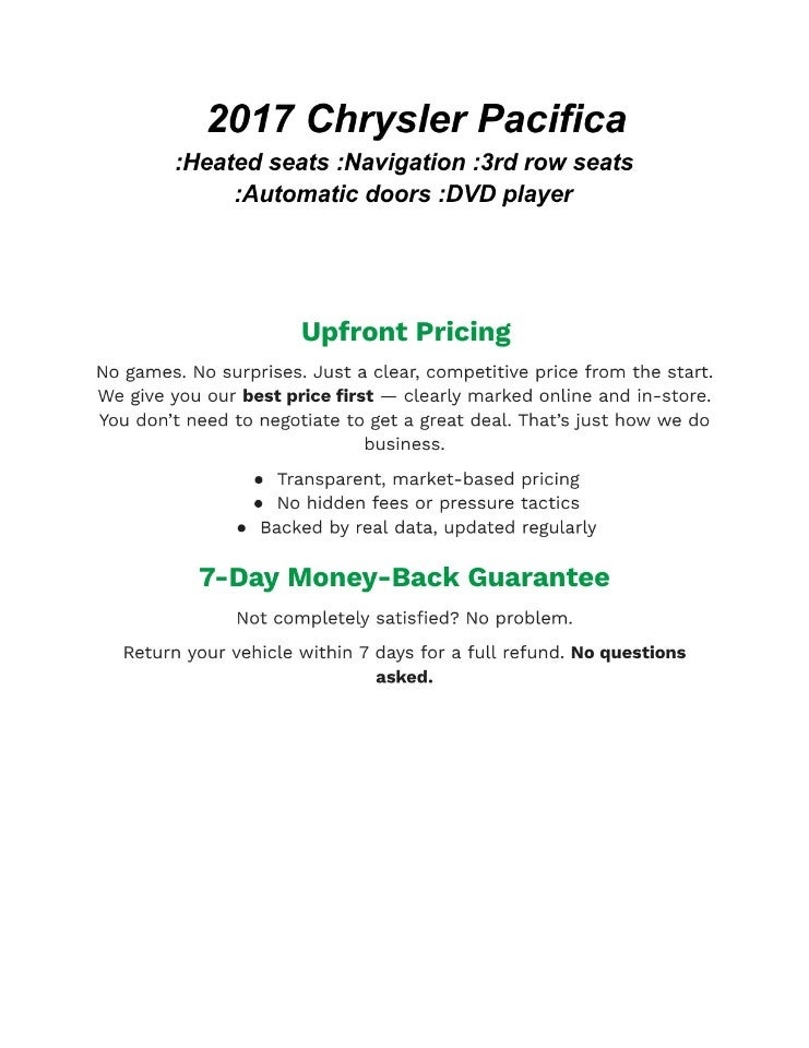 2017 Chrysler Pacifica Touring-L FWD