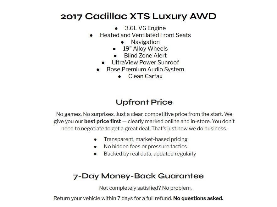 2017 Cadillac XTS 4dr Sdn Luxury AWD