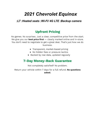 2021 Chevrolet Equinox FWD 4dr LT w/1LT