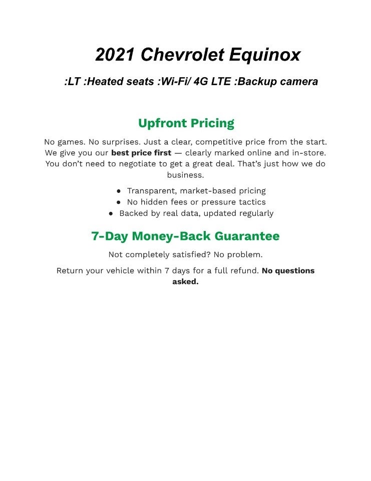 2021 Chevrolet Equinox FWD 4dr LT w/1LT