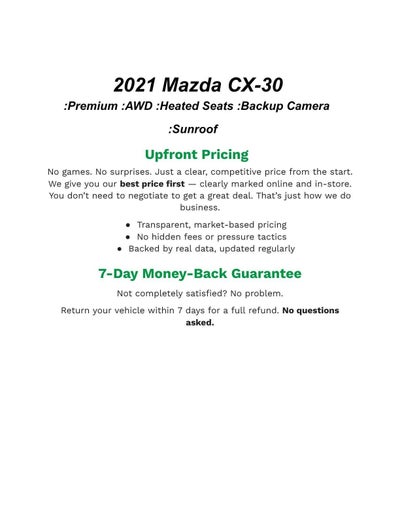 2021 Mazda Mazda CX-30 Premium AWD