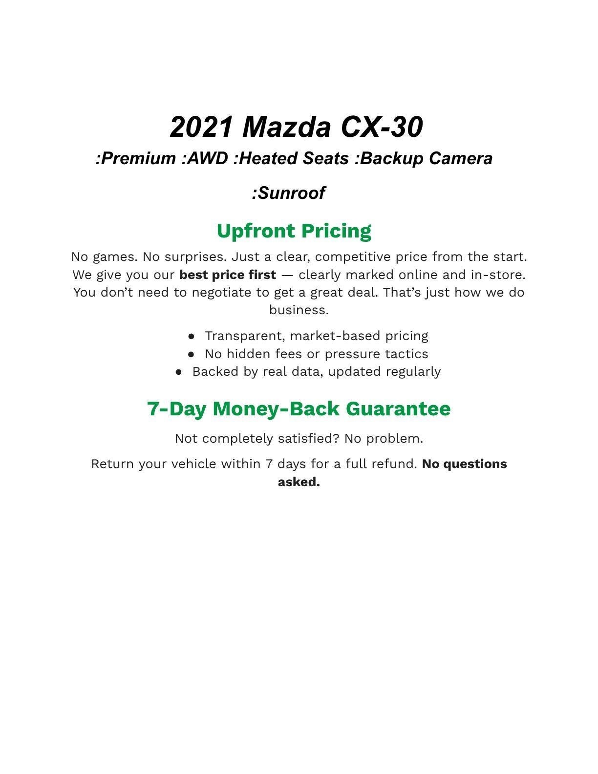 2021 Mazda Mazda CX-30 Premium AWD