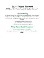 2021 Toyota Tacoma 4WD TRD Sport Double Cab 6' Bed V6 AT