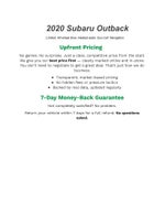 2020 Subaru Outback Limited CVT