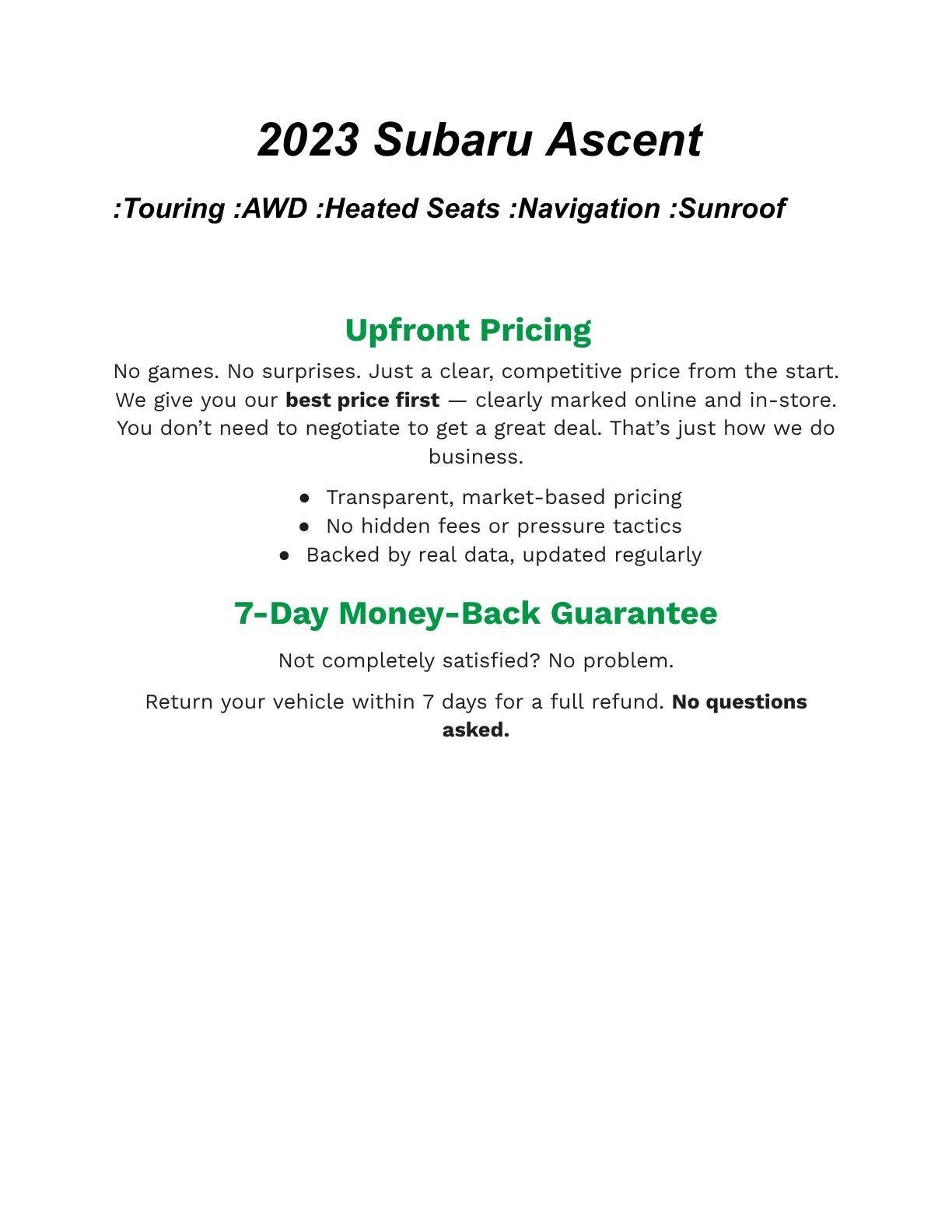 2023 Subaru Ascent Touring 7-Passenger