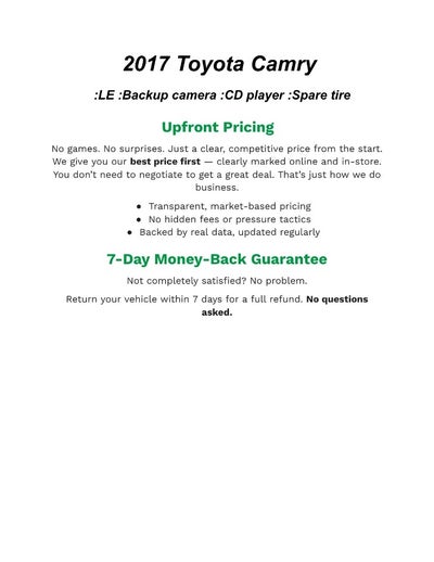 2017 Toyota CAMRY SEDAN