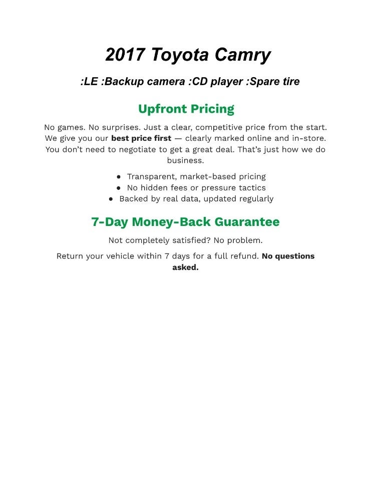 2017 Toyota CAMRY SEDAN