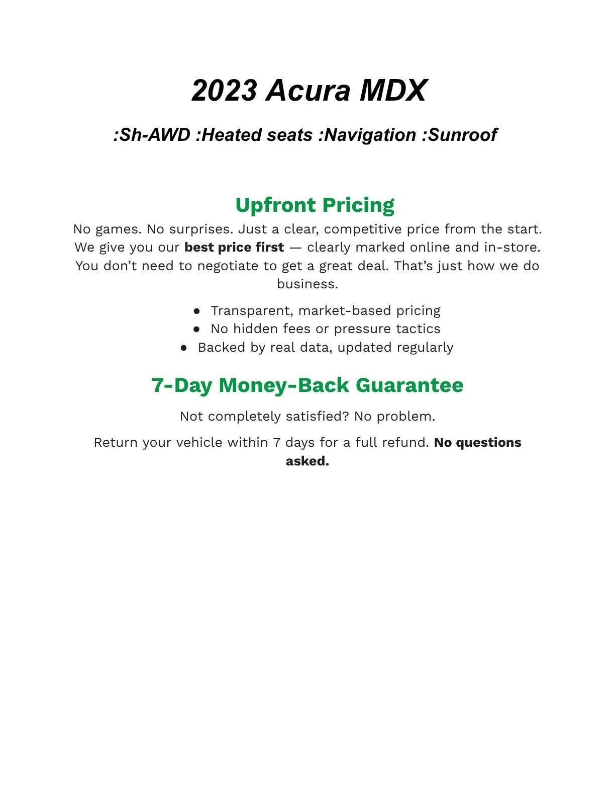 2023 Acura MDX SH-AWD w/Technology Package