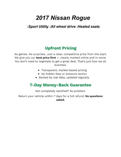 2017 Nissan Rogue AWD SV