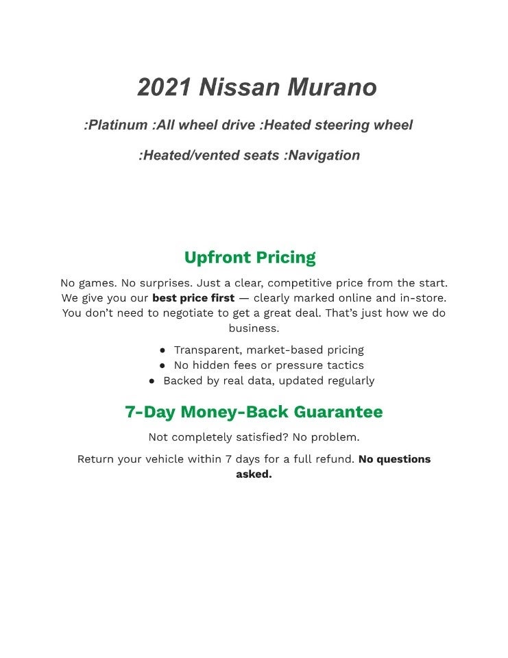 2021 Nissan Murano AWD Platinum