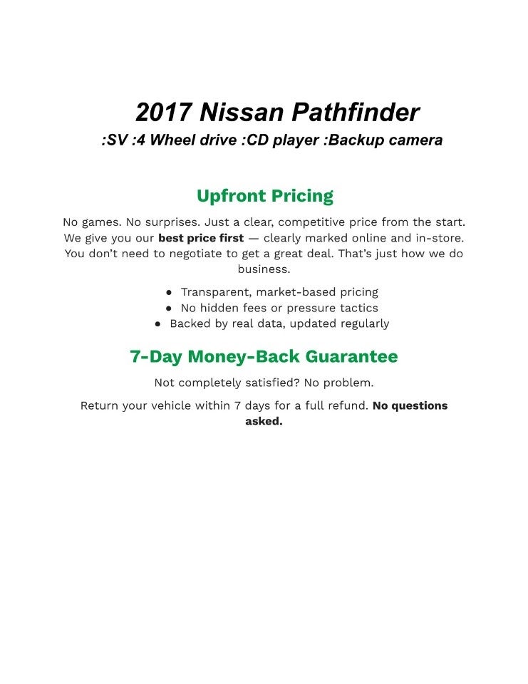 2017 Nissan Pathfinder 4x4 SV