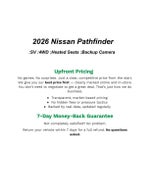 2026 Nissan Pathfinder SV 4WD