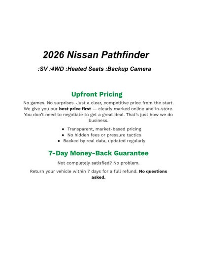 2026 Nissan Pathfinder SV 4WD