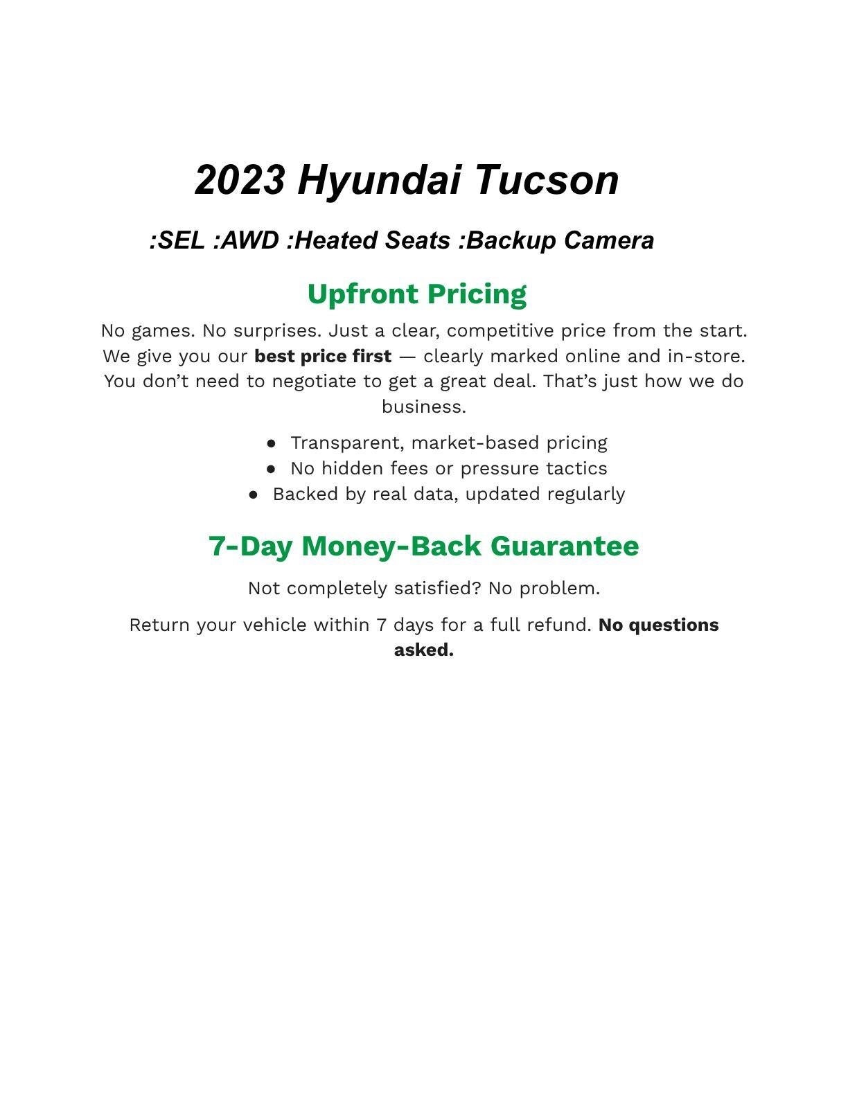 2023 Hyundai TUCSON SEL AWD