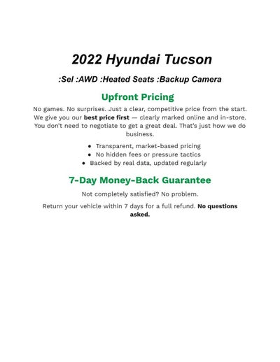 2022 Hyundai TUCSON SEL AWD