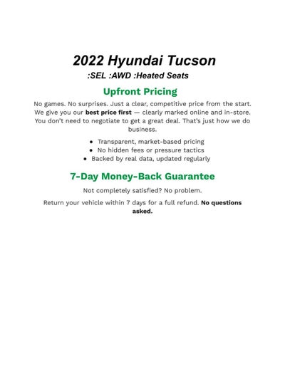 2022 Hyundai TUCSON SEL AWD