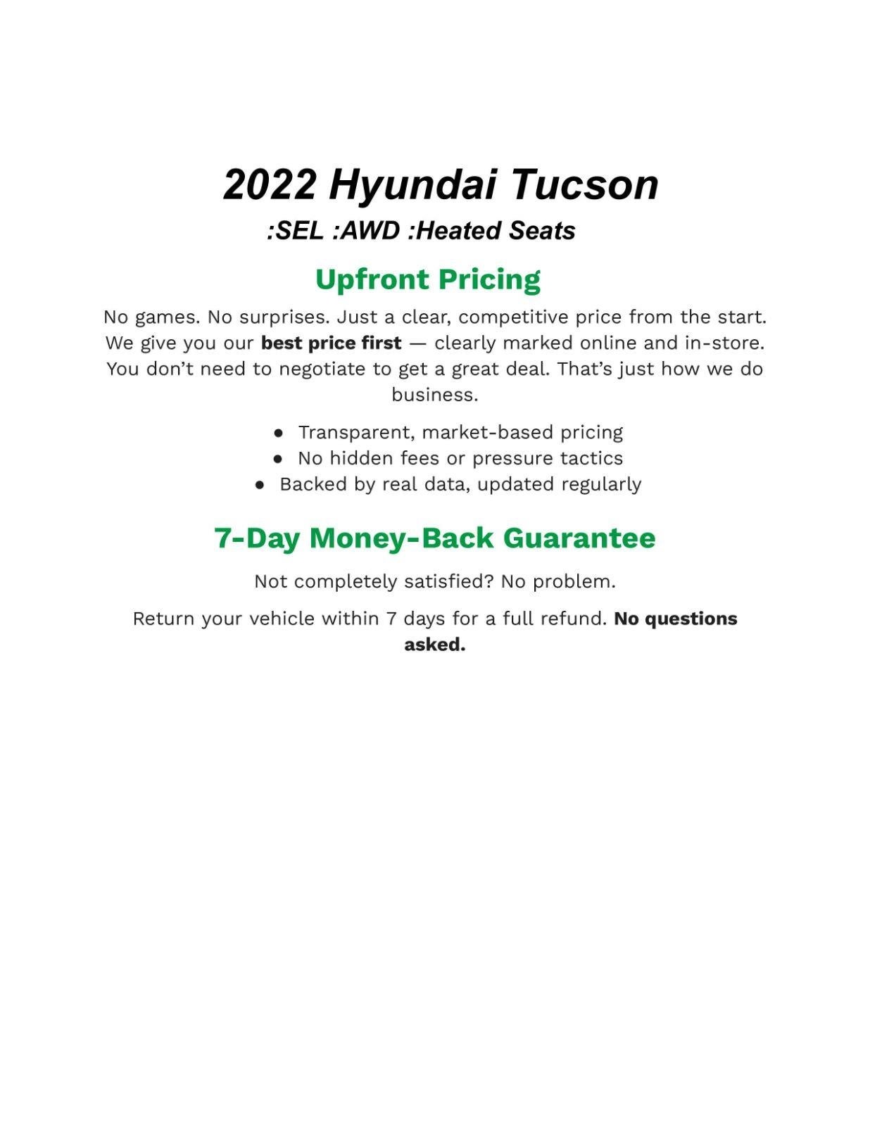 2022 Hyundai TUCSON SEL AWD