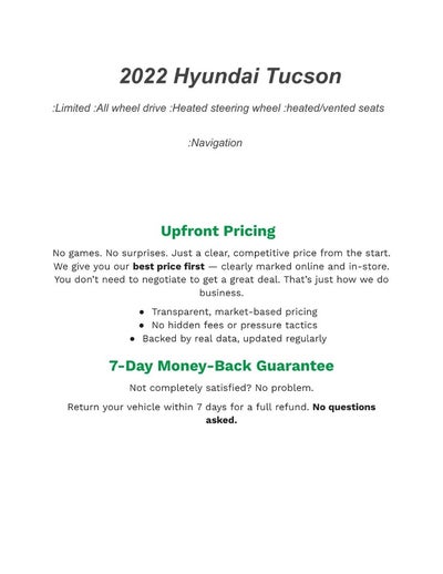 2022 Hyundai TUCSON Limited AWD