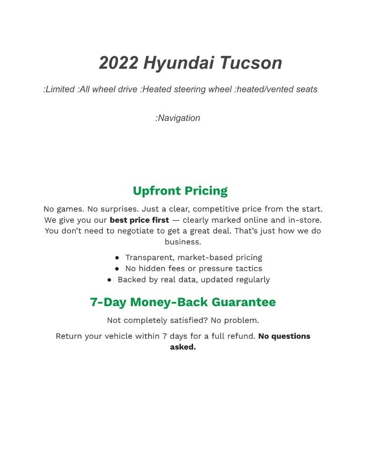 2022 Hyundai TUCSON Limited AWD