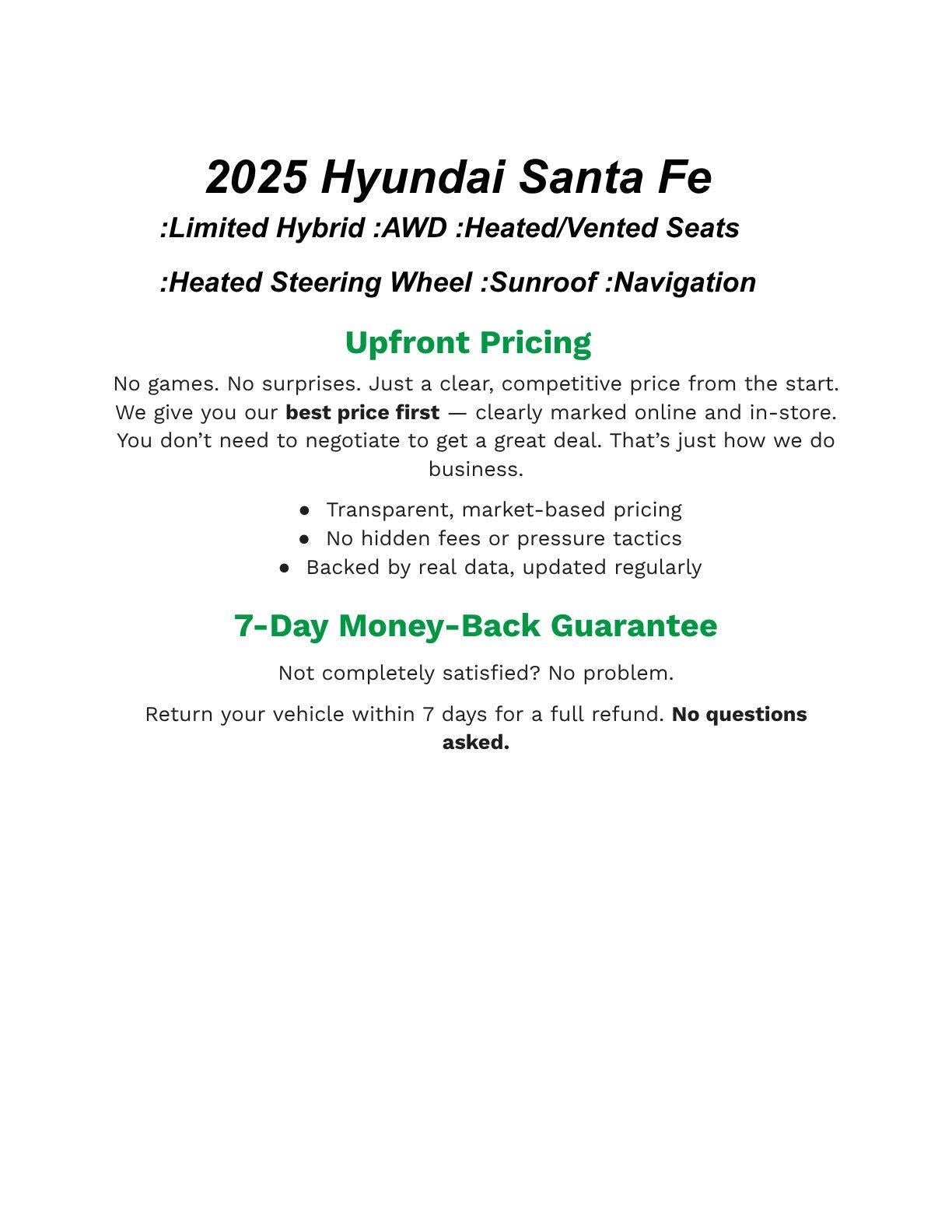 2025 Hyundai SANTA FE HYBRID Limited AWD