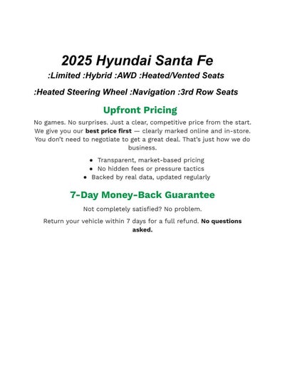 2025 Hyundai SANTA FE HYBRID Limited AWD