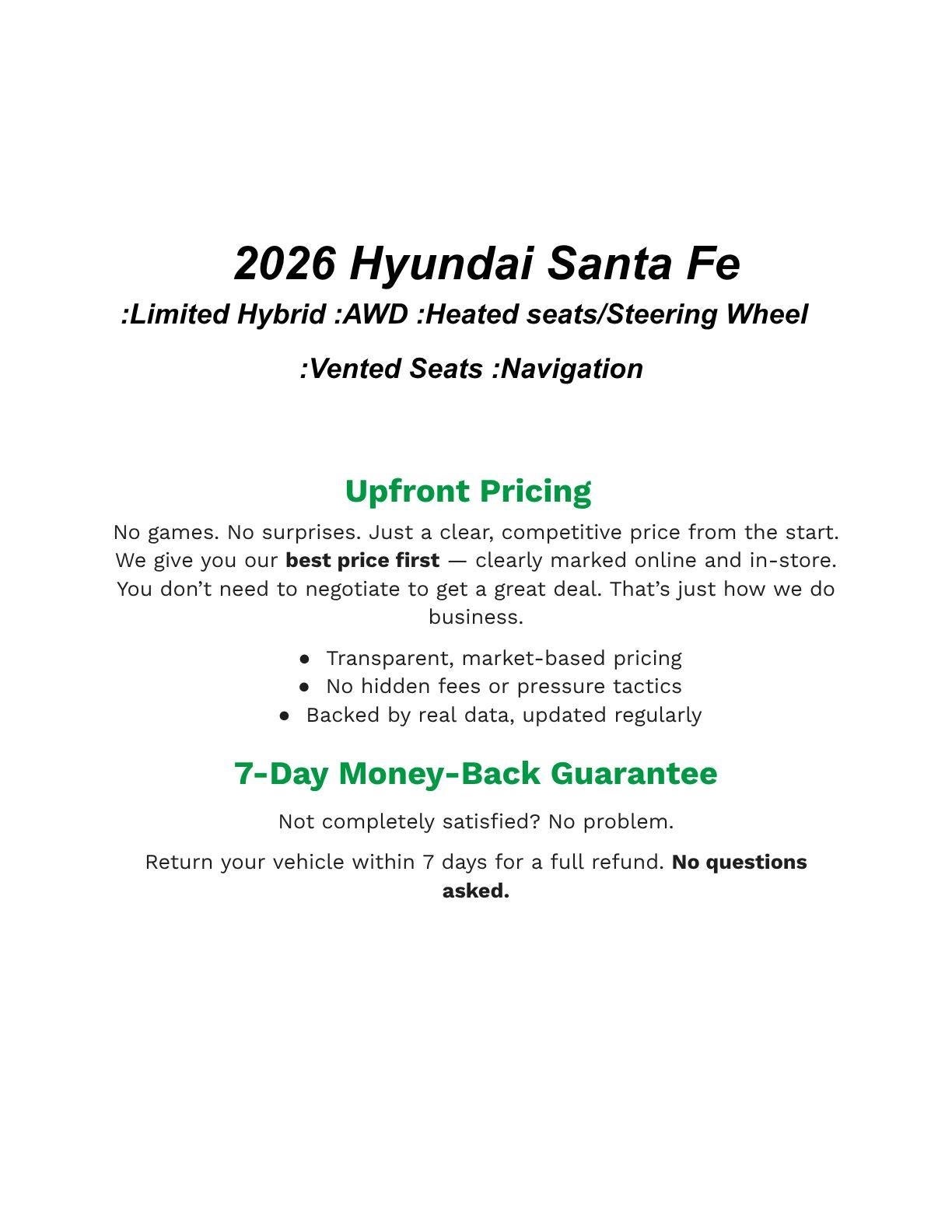 2026 Hyundai SANTA FE HYBRID Limited 6P AWD