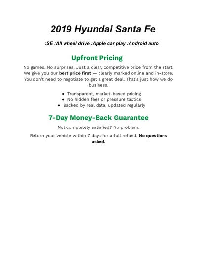 2019 Hyundai SANTA FE SE 2.4L Auto AWD