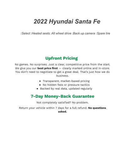 2022 Hyundai SANTA FE SEL AWD