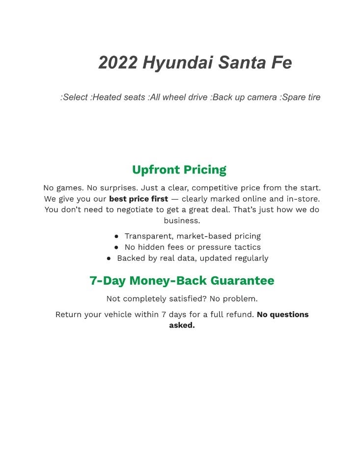 2022 Hyundai SANTA FE SEL AWD