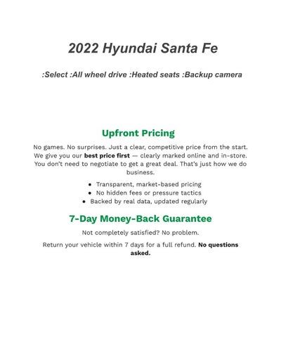 2022 Hyundai SANTA FE SEL AWD