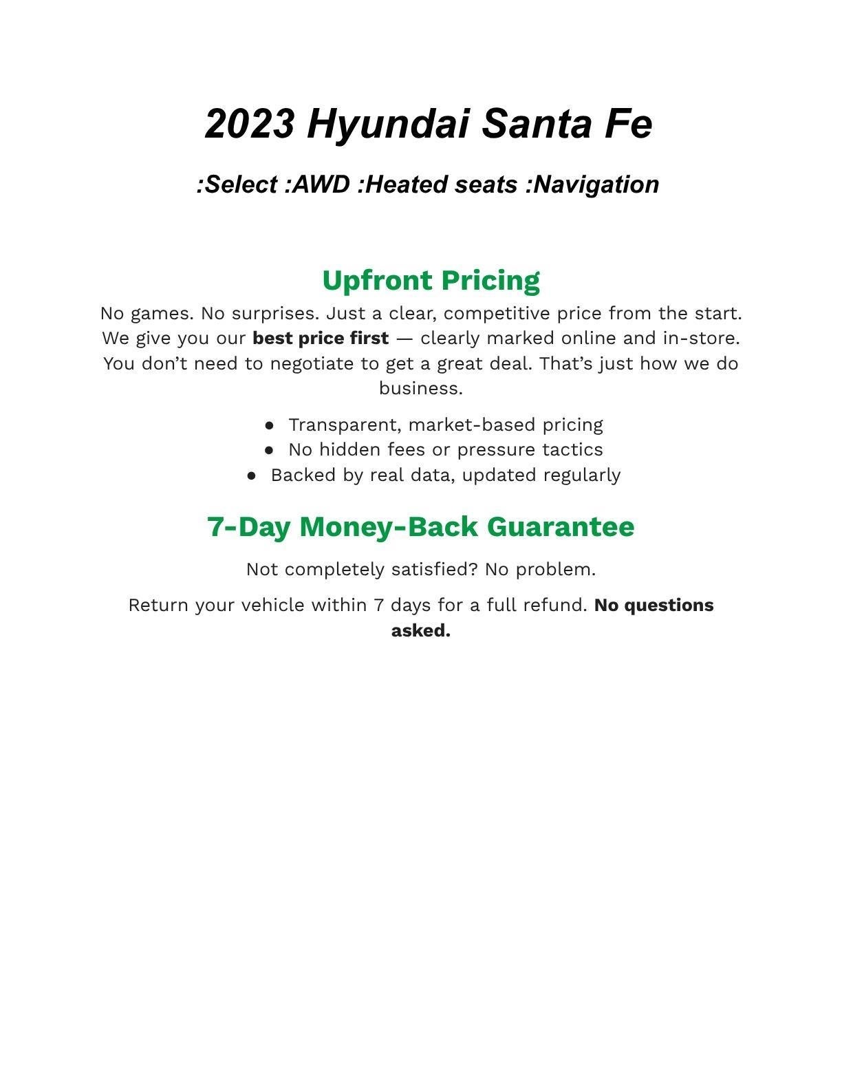 2023 Hyundai SANTA FE SEL AWD